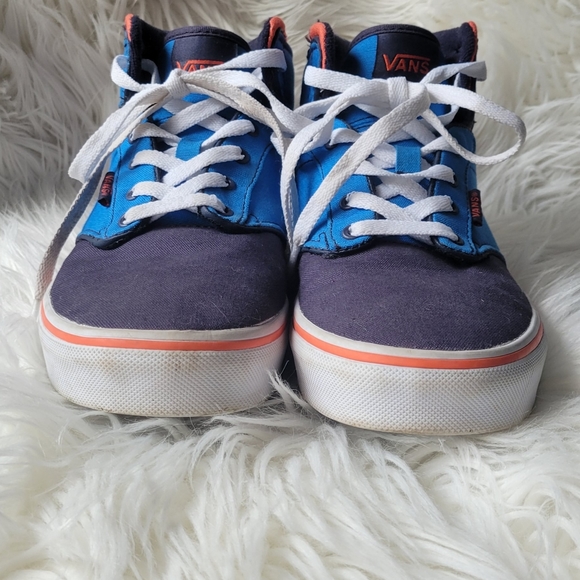 Vans Atwood Hi Canvas Blue/Orange Skate Kids Shoes Size 6 - Picture 2 of 7